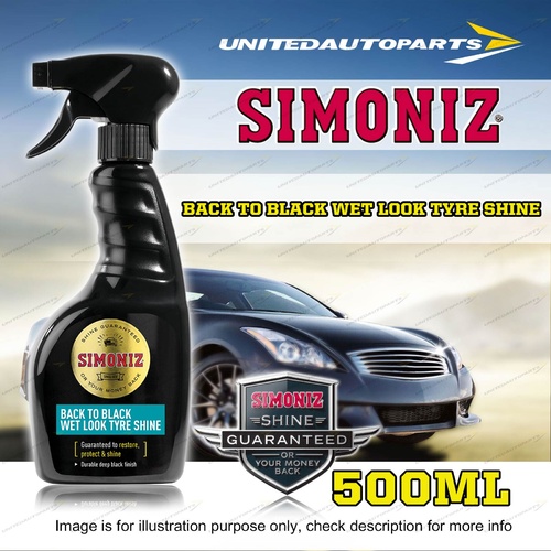 Simoniz Back To Black Tyre Shine Wet Look 500ML Provides A High Gloss Shine