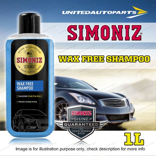 Simoniz Wax Free Shampoo 1L Guaranteed streak free shine pH balanced formula