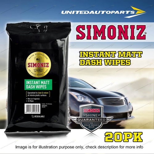 Simoniz Instant Dashboard Protector Matt Wipes 20 PK clean and restore