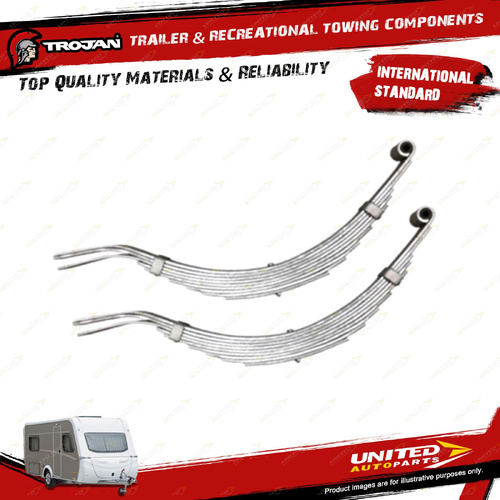 2x Trojan Trailer 9 Leaf Slipper Dacromet Coated Suspension Leaf Springs 1900Kg