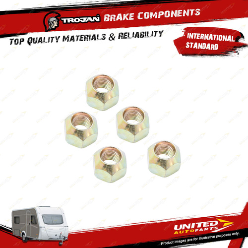 5 Pcs Trojan Wheel Nuts 7/16 Inch for Trailer Wheel Hub Spare Parts