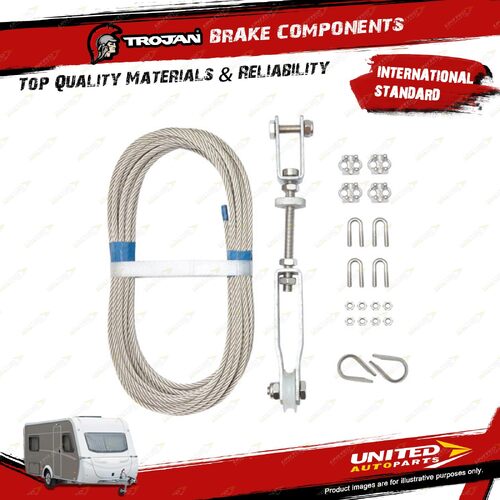 Trojan Trailer Brake Fitting Kit Cable Brakes Stainless Steel F/PUL 9m