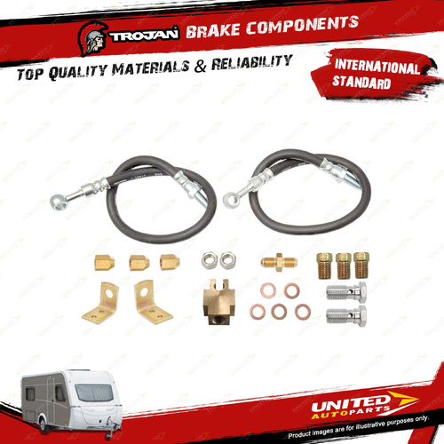 Trojan Hose Kit 3/8" Banjo Single Axle for Trailer Brake Hoses Cables